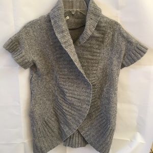 SIZE SMALL GRAY WOOL COTTON WRAP SWEATER TRINITY